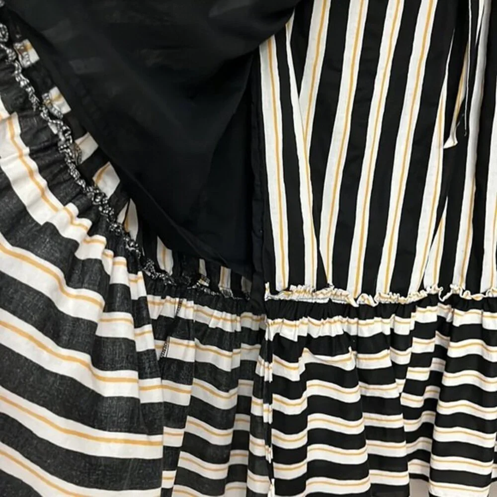 Who What Wear True Wrap Skirt striped Black/White/yellow Size 4 - Picture 5 of 15